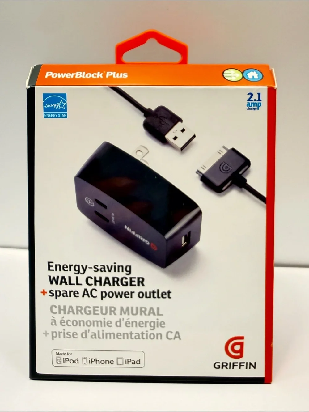 PowerBlock Plus Black Energy-Saving Wall Charger